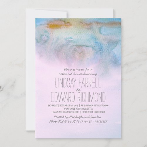 watercolor modern rehearsal dinner invitation 5" x 7" invitation card