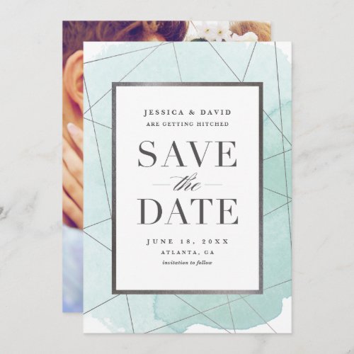 Watercolor Modern Save the Date Invitation