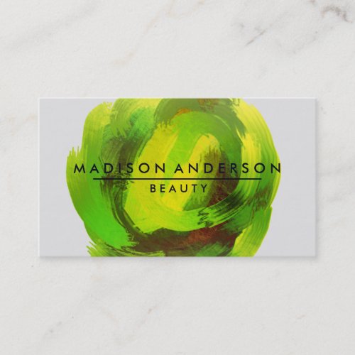 Watercolor Modern Simple  Classic Beauty Green Business Card