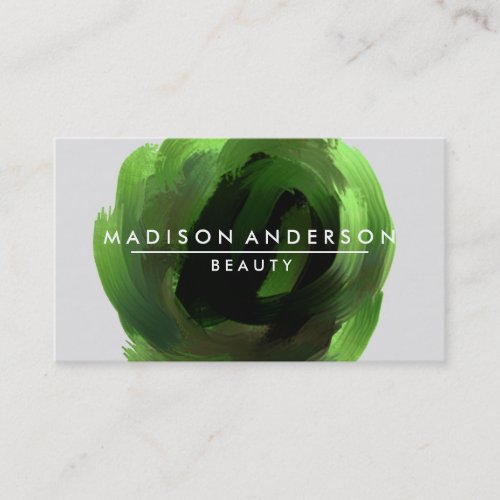 Watercolor Modern Simple  Classic Beauty Green Business Card