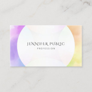 Watercolor Modern Simple Design Elegant Template Business Card
