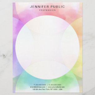 Watercolor Modern Simple Design Elegant Template Letterhead
