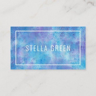 Watercolor Modern Trendy Blue Business Card