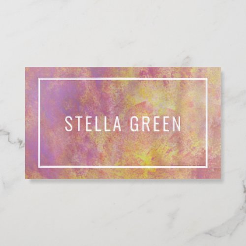 Watercolor Modern Trendy Foil Business Cards