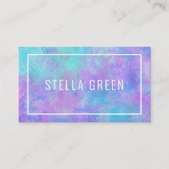 Watercolor Modern Trendy Purple Blue Business Card by MG_BusinessCards at Zazzle