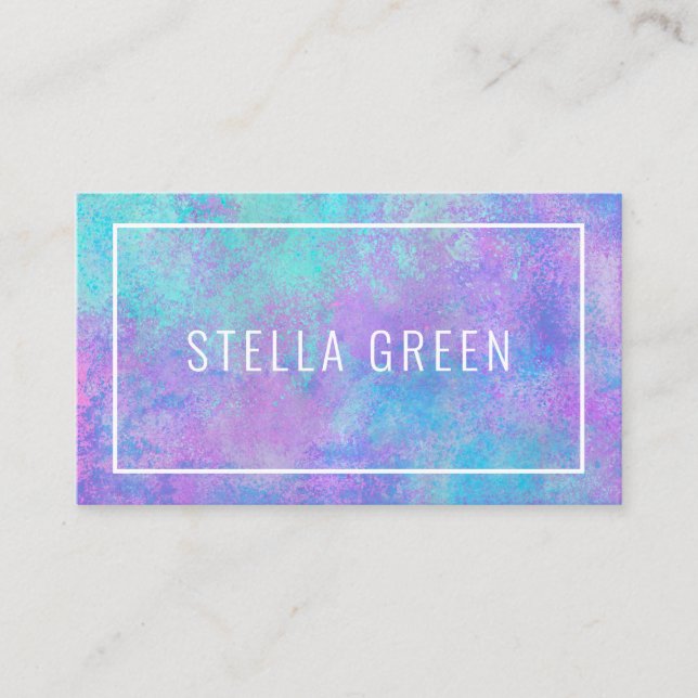 Watercolor Modern Trendy Purple Blue Business Card (Front)