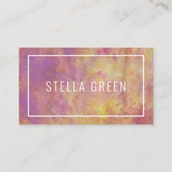 Watercolor Modern Trendy Purple Orange Business Card by MG_BusinessCards at Zazzle