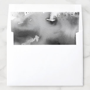WATERCOLOR modern wedding smart black grey ink Envelope Liner