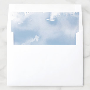 WATERCOLOR modern wedding smart pale pastel blue Envelope Liner