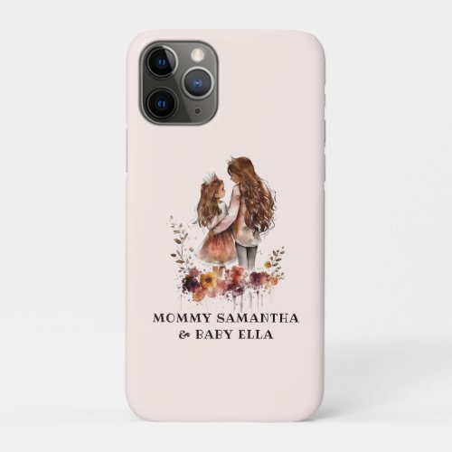Watercolor Mom and Daughter 1 iPhone 11 Pro Case