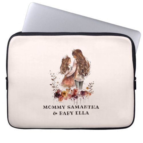 Watercolor Mom and Daughter 1 Laptop Sleeve