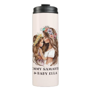 Watercolor Mom and Daughter (2) Thermal Tumbler