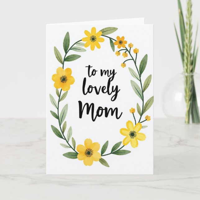 Watercolor Mom Floral Card (Front)