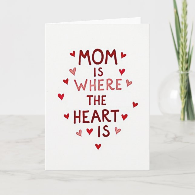 Watercolor Mom Heart Card (Front)