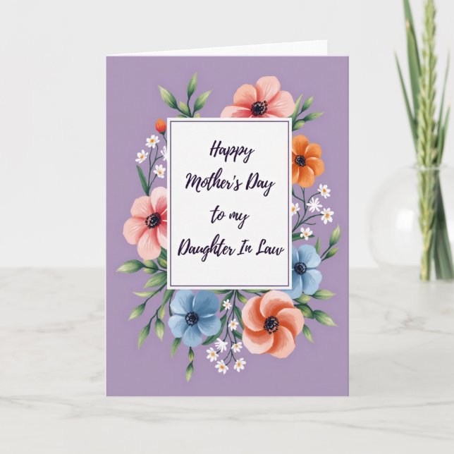 Watercolor Mom Message Card (Front)