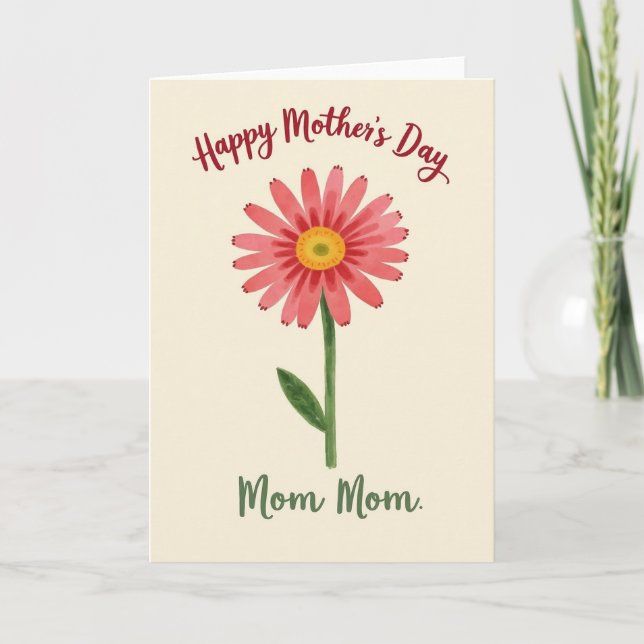 Watercolor Mom Mothers Day Card (Front)