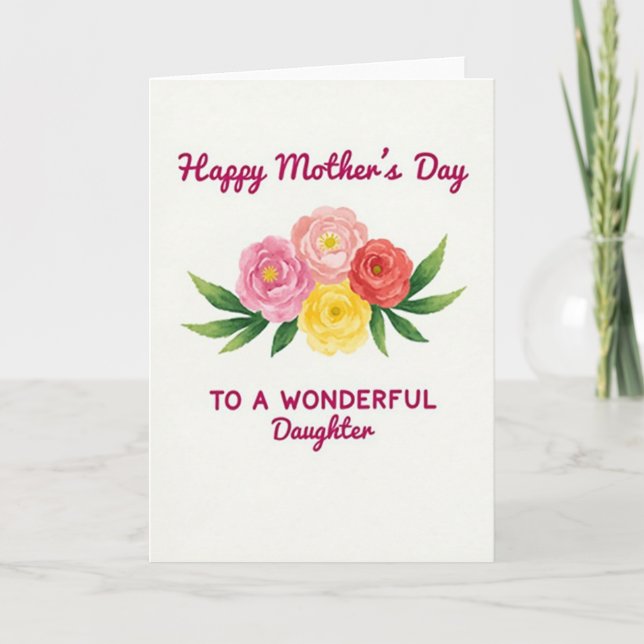 Watercolor Mom To Daughter Card (Front)