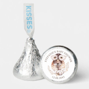 Watercolor Mommy and Baby Owl Boho Baby Shower Hershey®'s Kisses®