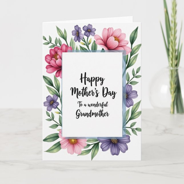 Watercolor Moms Blossom Day Card (Front)