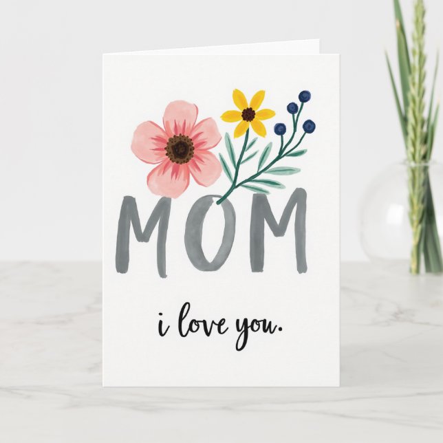 Watercolor Moms Bouquet Card (Front)