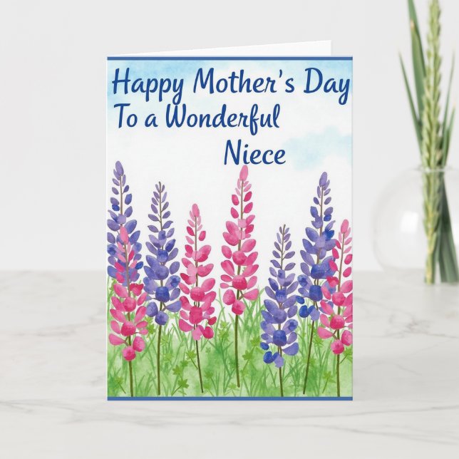 Watercolor Moms Day Best Card (Front)