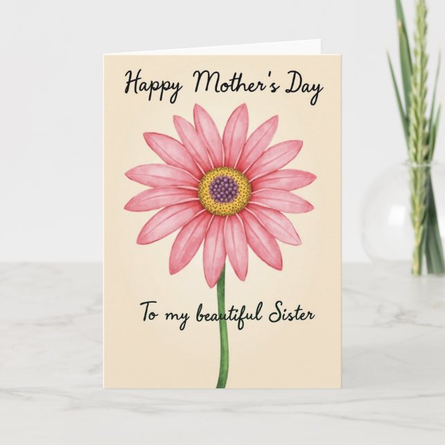Watercolor Moms Day Bloom Card (Front)