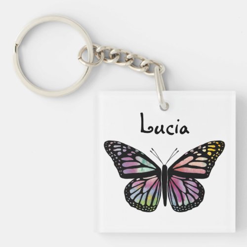 Watercolor Monarch Butterfly CUSTOMIZE IT Keychain