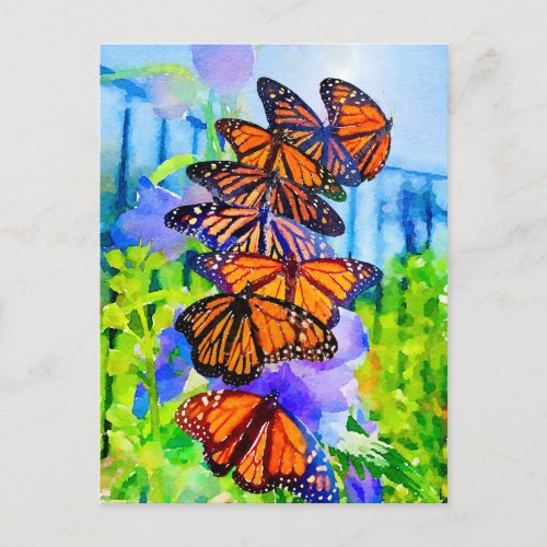 Watercolor Monarch Migration  Save The Monarch Postcard