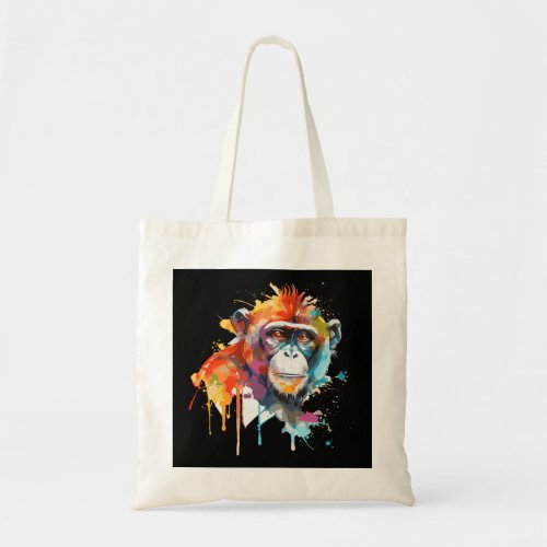 Watercolor Monkey Colorful Wildlife Animal Lover Tote Bag