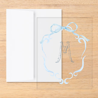 Watercolor Monogram Bottle Acrylic Enclosure Card