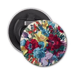 Watercolor Monogram Floral Delight Bottle Opener