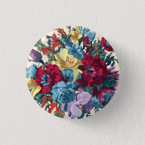 Watercolor Monogram Floral Delight Button