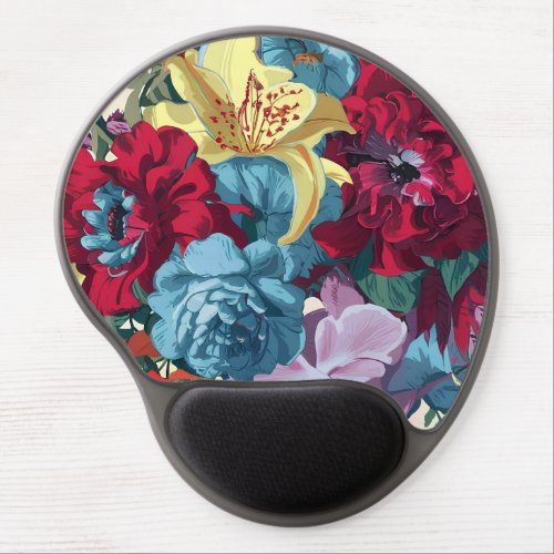 Watercolor Monogram Floral Delight Gel Mouse Pad