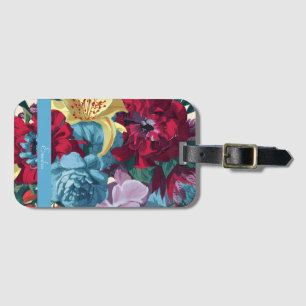 Watercolor Monogram Floral Delight Luggage Tag