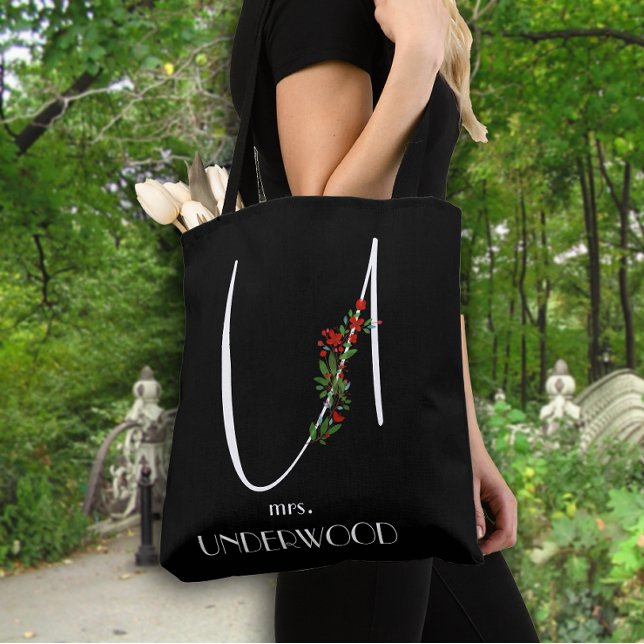  Watercolor monogram letter U teacher Tote Bag (Creator Uploaded)