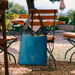  Watercolor monogram letter W nurse dark blue Crossbody Bag