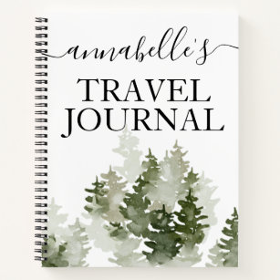 Watercolor Monogrammed Travel Journal Notebook