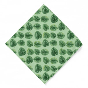 Watercolor Monstera Leaf Pattern Bandana