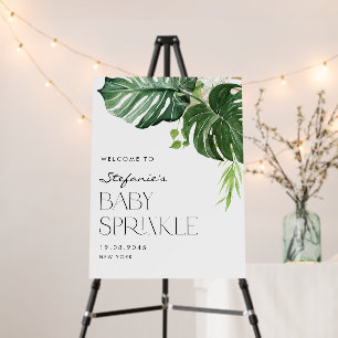 Watercolor Monstera Summer Baby Sprinkle Welcome Foam Board