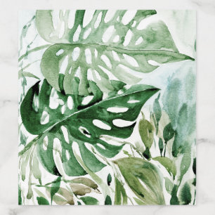 Watercolor Monstera Tropical Greenery Botanical Envelope Liner