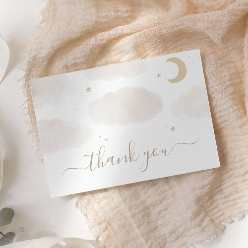 Watercolor Moon and Stars Baby Shower Thank You Card