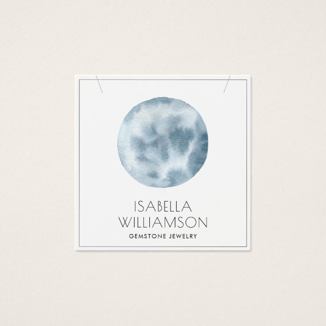 Watercolor Moon Jewelry Display Card (Front)