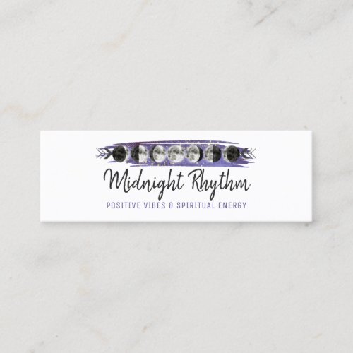 Watercolor Moon Lunar Cycle Night Sky Social Media Mini Business Card