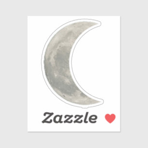 Watercolor Moon Outer Space Birthday Party Favor Sticker