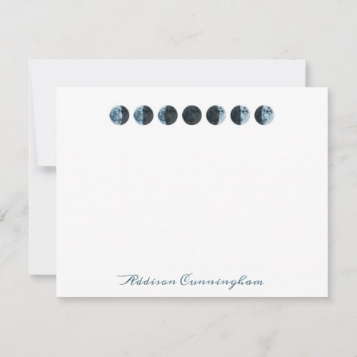 Watercolor Moon Phases Note Card