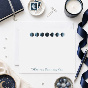 Watercolor Moon Phases Note Card