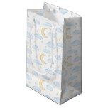 Watercolor Moon Stars and Clouds Pattern Small Gift Bag