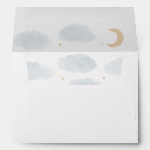Watercolor Moon Stars Baby Shower Envelope