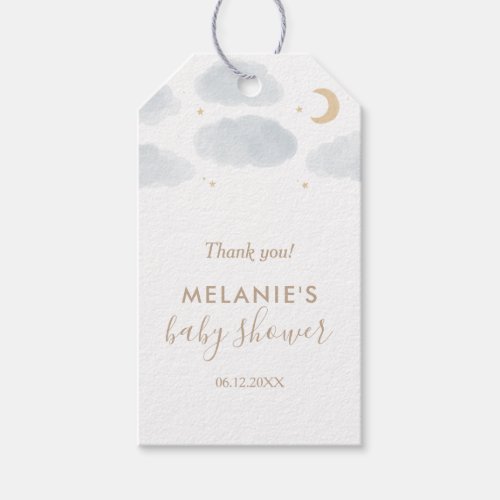 Watercolor Moon Stars Baby Shower Gift Tags