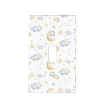 Watercolor Moon Stars & Cloud Pattern Light Switch Cover